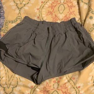 Gray running shorts